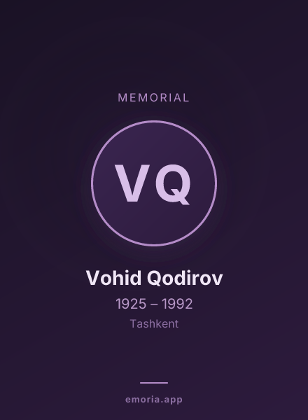 Memorial portrait of Vohid Qodirov