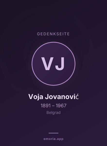 Gedenkportrait von Voja Jovanović