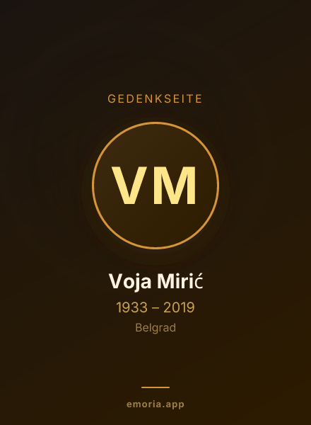 Gedenkportrait von Voja Mirić