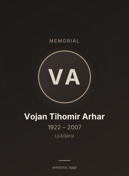 Memorial portrait of Vojan Tihomir Arhar