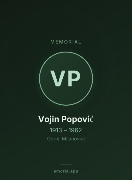 Memorial portrait of Vojin Popović