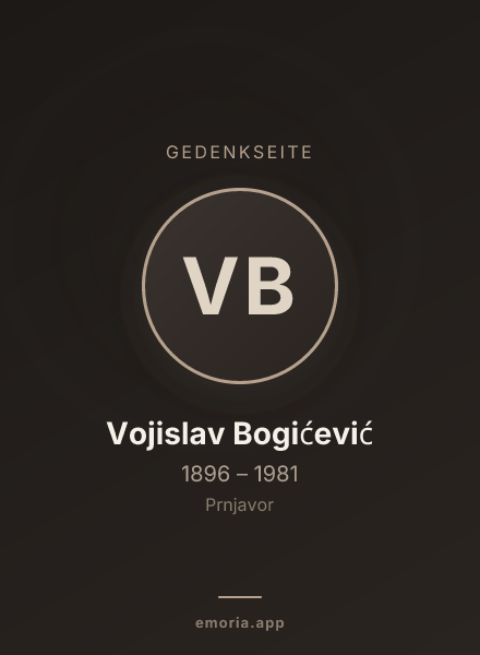 Gedenkportrait von Vojislav Bogićević