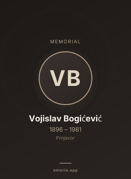 Memorial portrait of Vojislav Bogićević