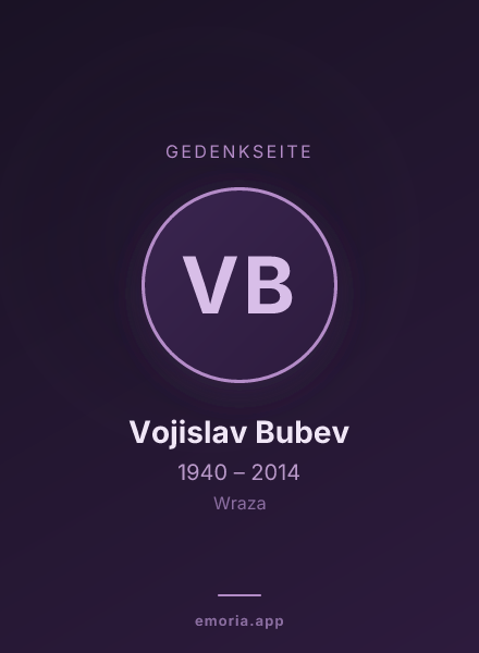 Gedenkportrait von Vojislav Bubev