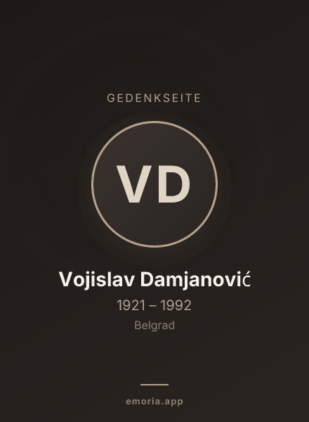 Gedenkportrait von Vojislav Damjanović
