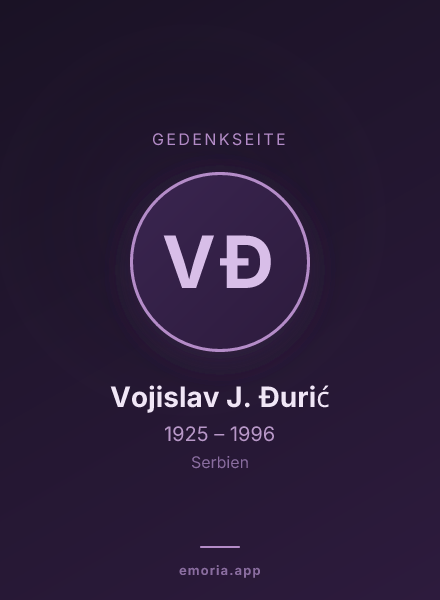 Gedenkportrait von Vojislav J. Ðurić