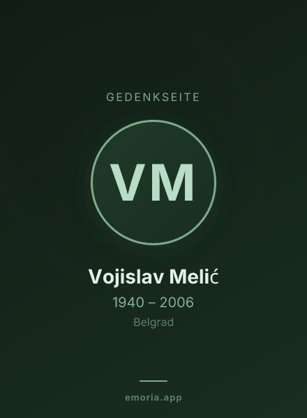 Gedenkportrait von Vojislav Melić
