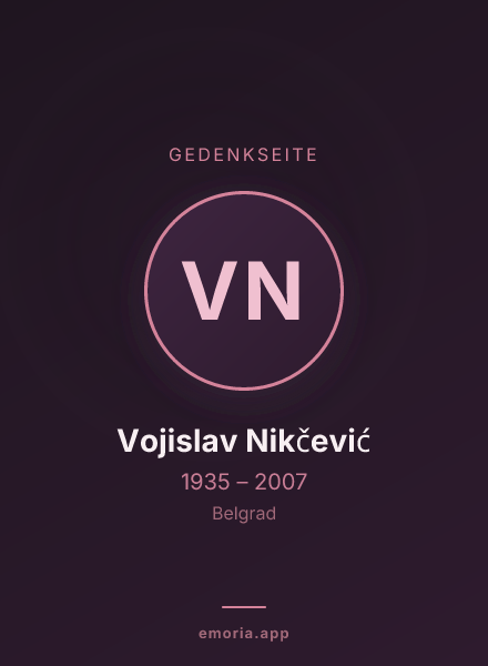 Gedenkportrait von Vojislav Nikčević