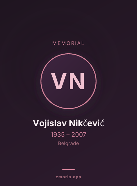 Memorial portrait of Vojislav Nikčević