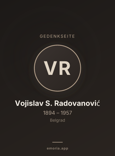 Gedenkportrait von Vojislav S. Radovanović