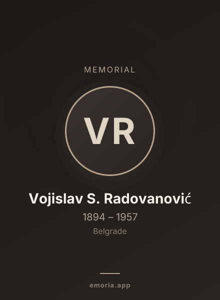 Memorial portrait of Vojislav S. Radovanović