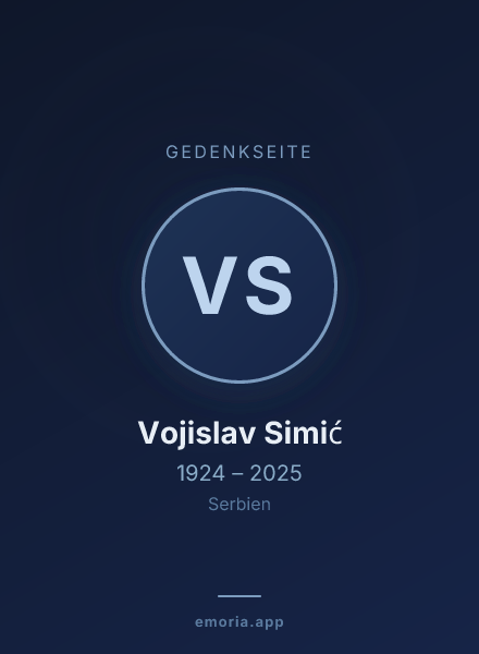 Gedenkportrait von Vojislav Simić