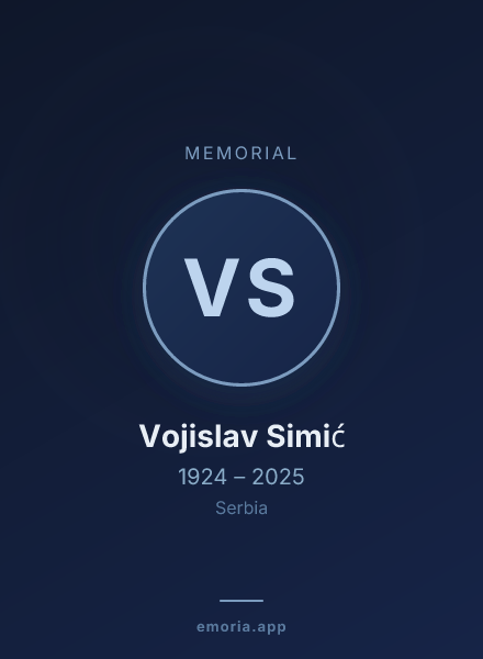 Memorial portrait of Vojislav Simić