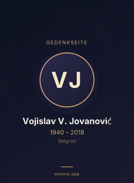 Gedenkportrait von Vojislav V. Jovanović