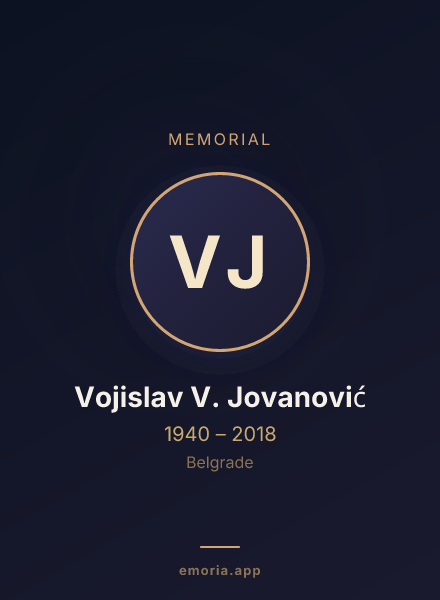Memorial portrait of Vojislav V. Jovanović