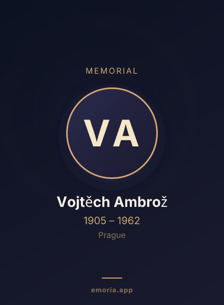 Memorial portrait of Vojtěch Ambrož