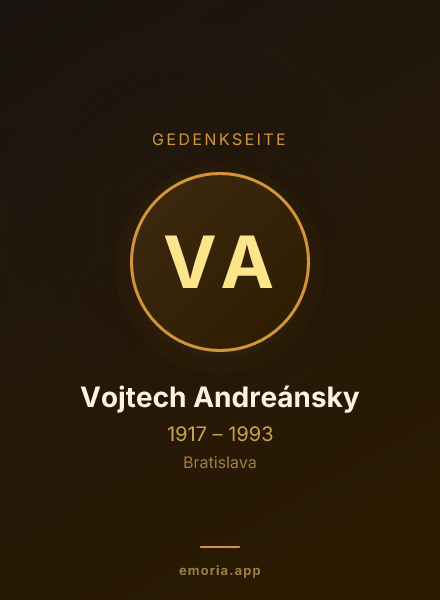 Gedenkportrait von Vojtech Andreánsky