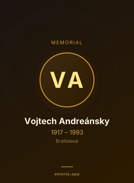 Memorial portrait of Vojtech Andreánsky
