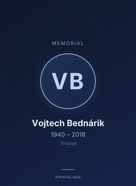 Memorial portrait of Vojtech Bednárik