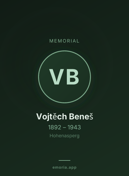 Memorial portrait of Vojtěch Beneš