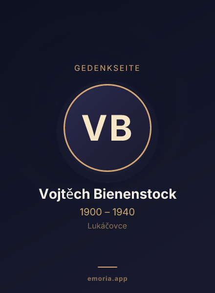 Gedenkportrait von Vojtěch Bienenstock