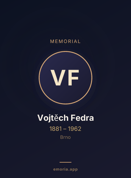 Memorial portrait of Vojtěch Fedra