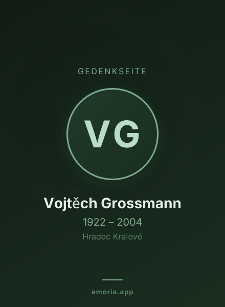 Gedenkportrait von Vojtěch Grossmann