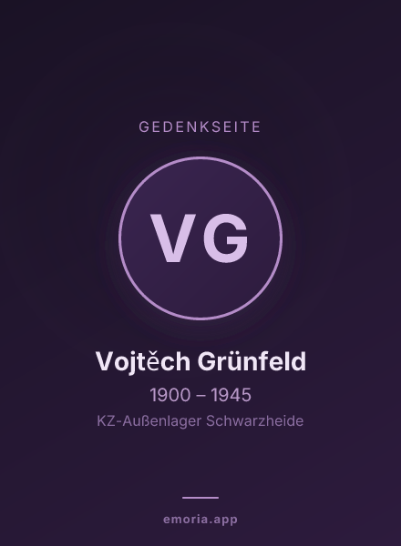 Gedenkportrait von Vojtěch Grünfeld