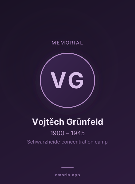 Memorial portrait of Vojtěch Grünfeld