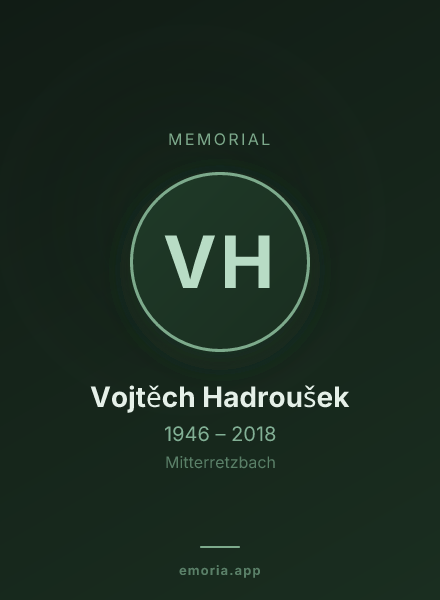 Memorial portrait of Vojtěch Hadroušek