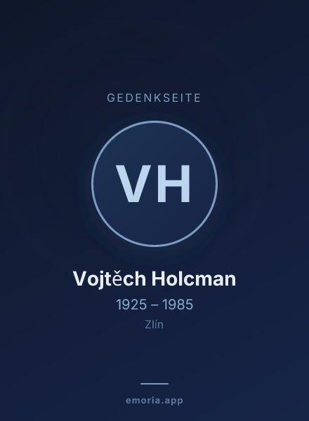 Gedenkportrait von Vojtěch Holcman