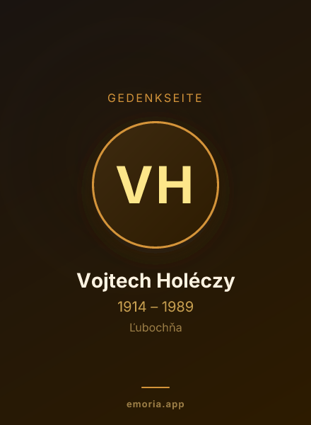 Gedenkportrait von Vojtech Holéczy