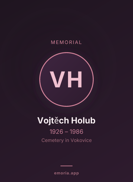Memorial portrait of Vojtěch Holub