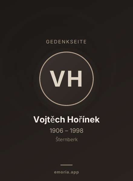 Gedenkportrait von Vojtěch Hořínek