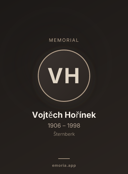 Memorial portrait of Vojtěch Hořínek