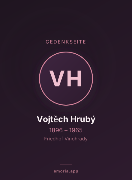 Gedenkportrait von Vojtěch Hrubý