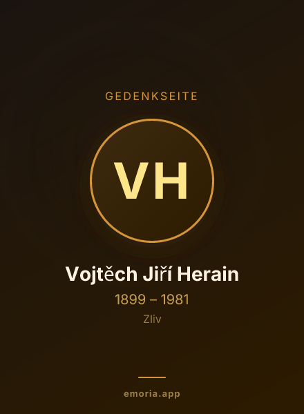 Gedenkportrait von Vojtěch Jiří Herain