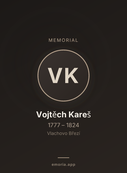 Memorial portrait of Vojtěch Kareš