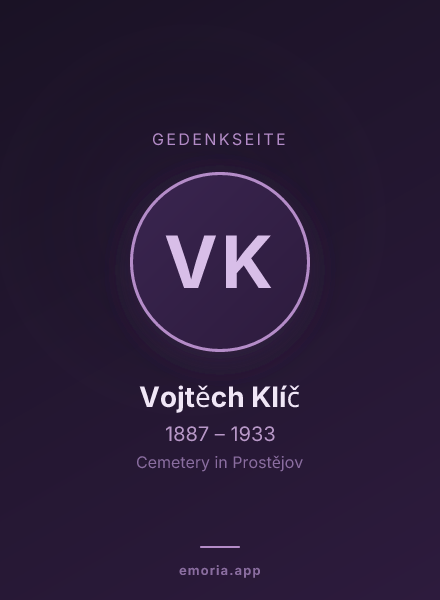 Gedenkportrait von Vojtěch Klíč