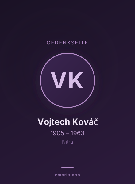 Gedenkportrait von Vojtech Kováč