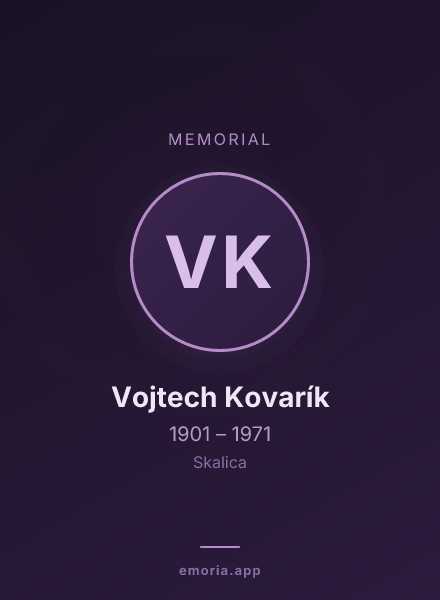Memorial portrait of Vojtech Kovarík