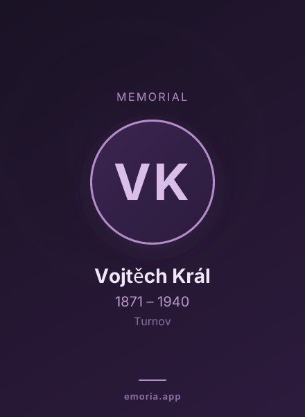 Memorial portrait of Vojtěch Král