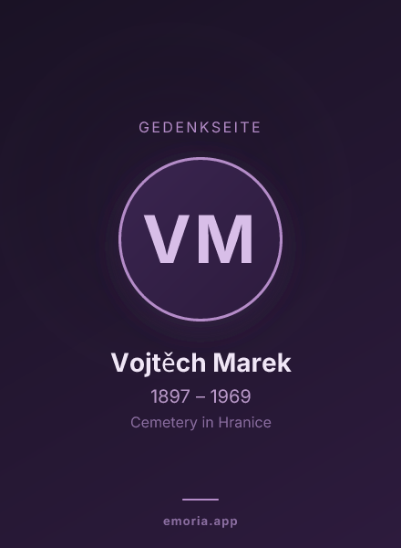 Gedenkportrait von Vojtěch Marek