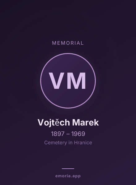 Memorial portrait of Vojtěch Marek