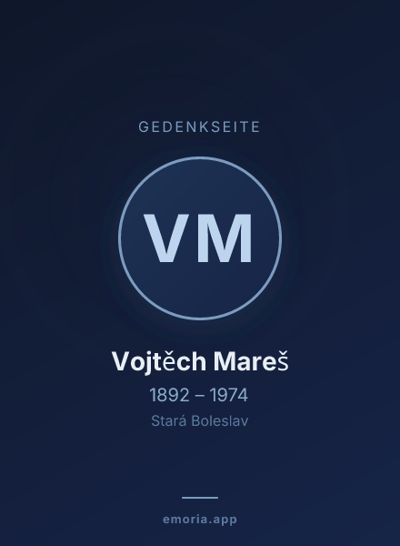 Gedenkportrait von Vojtěch Mareš