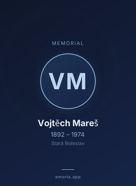 Memorial portrait of Vojtěch Mareš