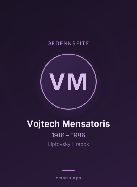 Gedenkportrait von Vojtech Mensatoris