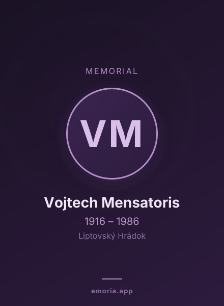 Memorial portrait of Vojtech Mensatoris