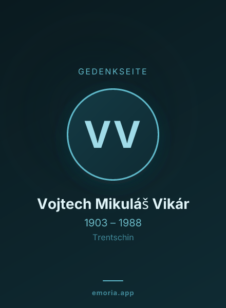 Gedenkportrait von Vojtech Mikuláš Vikár