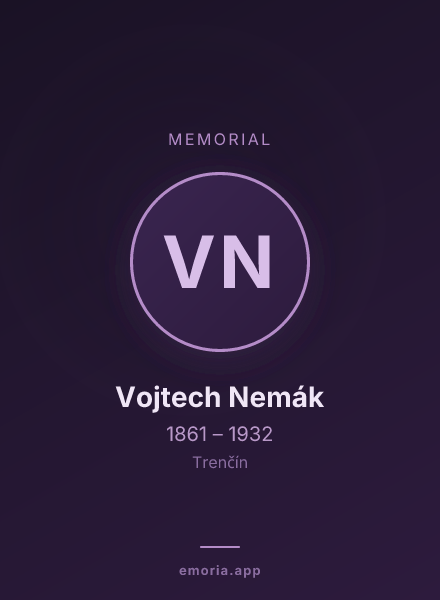 Memorial portrait of Vojtech Nemák
